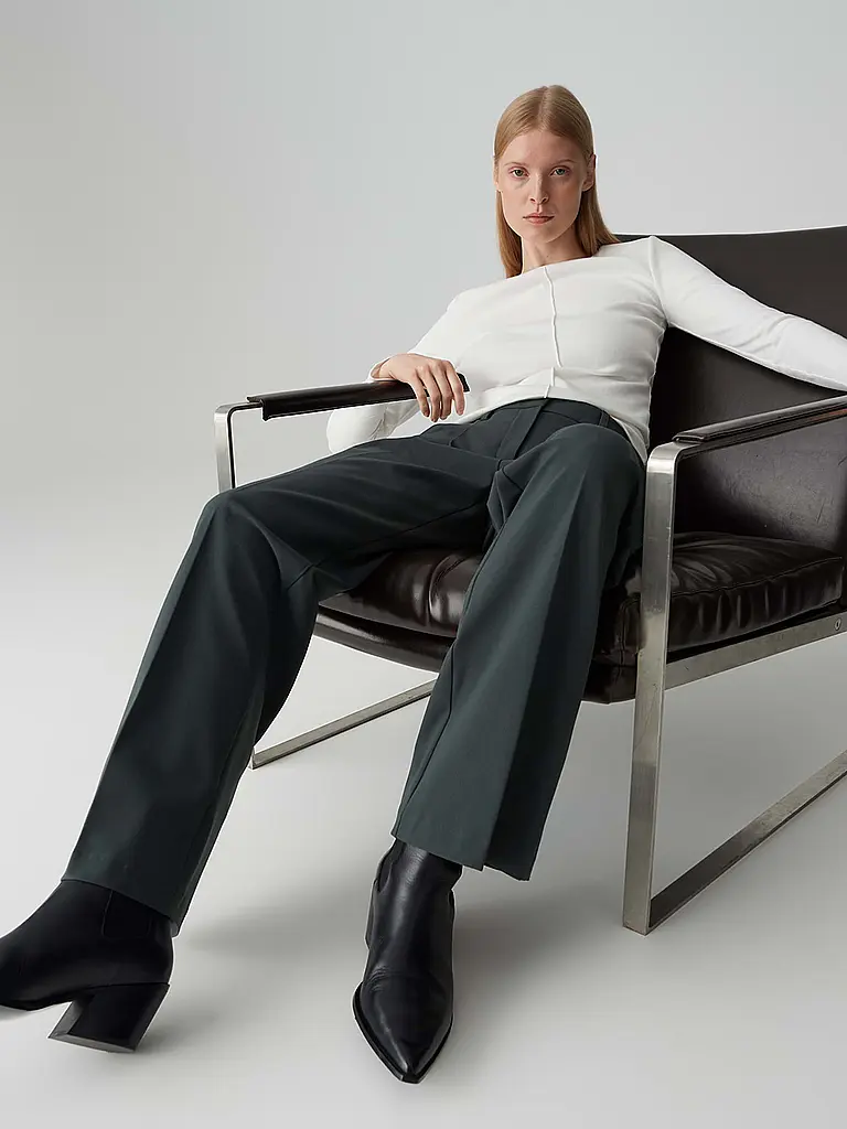 OPUS PANTS | Hose Flared Fit MOIRA | Dunkelgrün