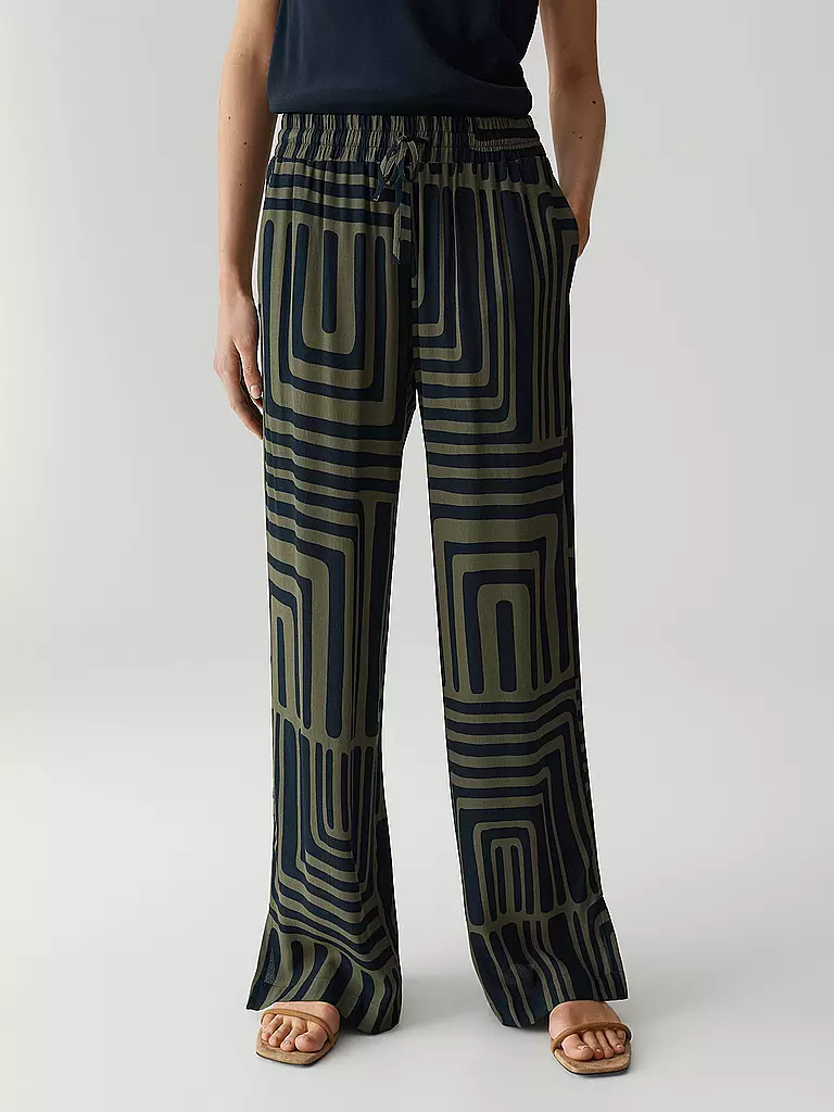 OPUS PANTS | Marlenehose MALOTTA ABSTRACT | olive