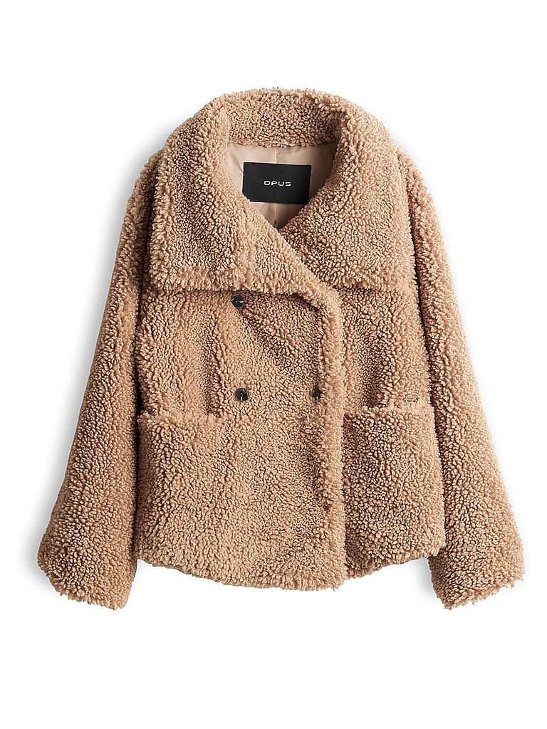 OPUS Jacke in Felloptik HALKO hellbraun | 34