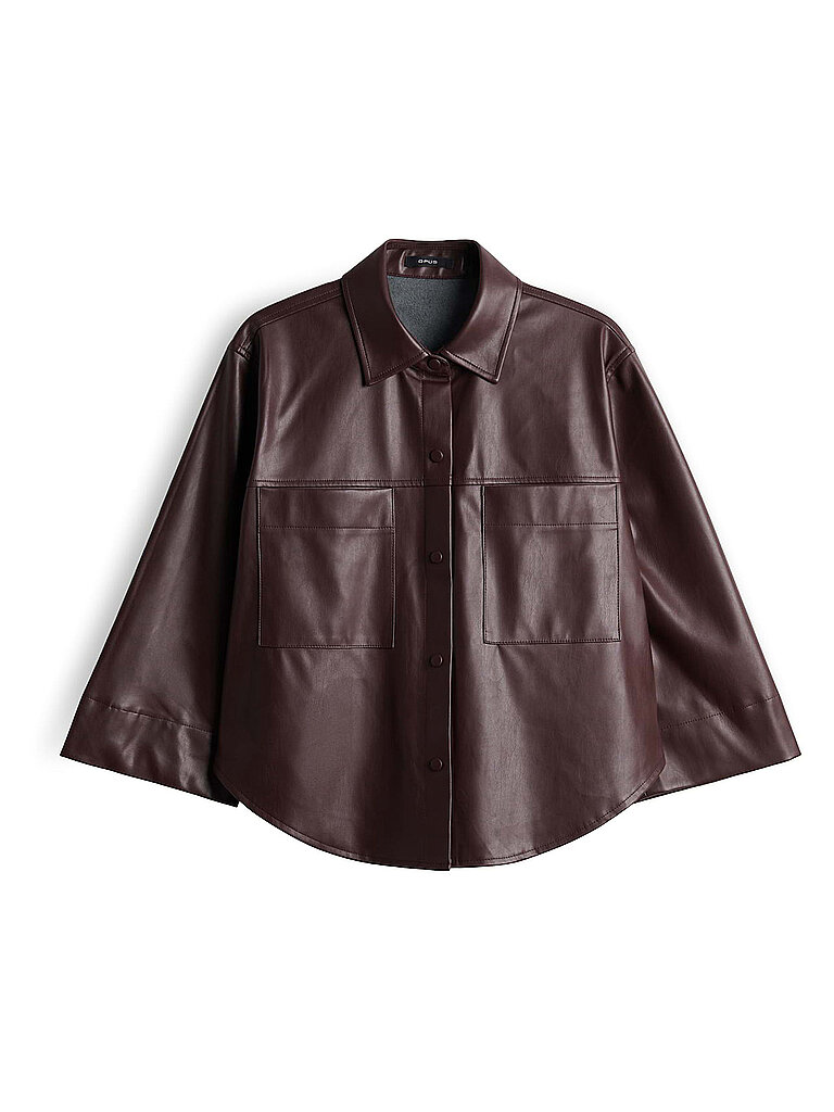 OPUS Cape - Poncho in Lederoptik FELEDA dunkelrot | 42