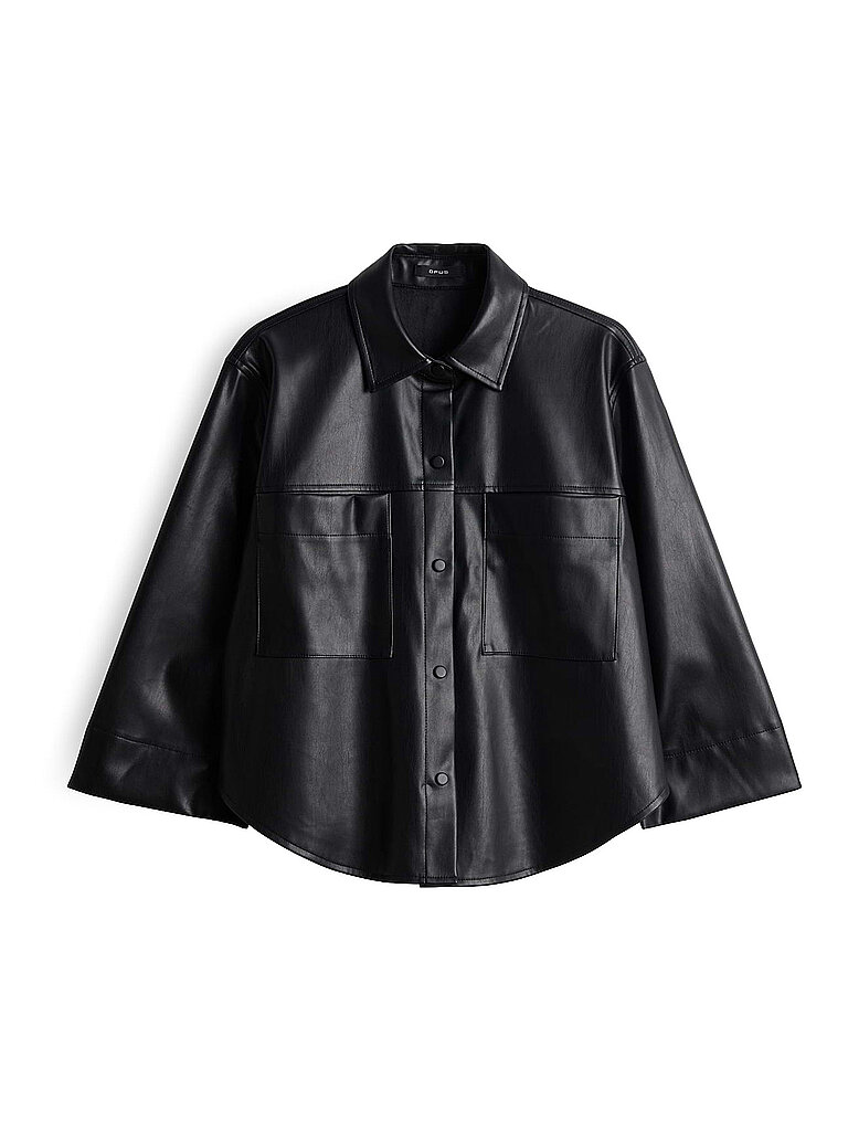 OPUS Cape - Poncho in Lederoptik FELEDA schwarz | 38