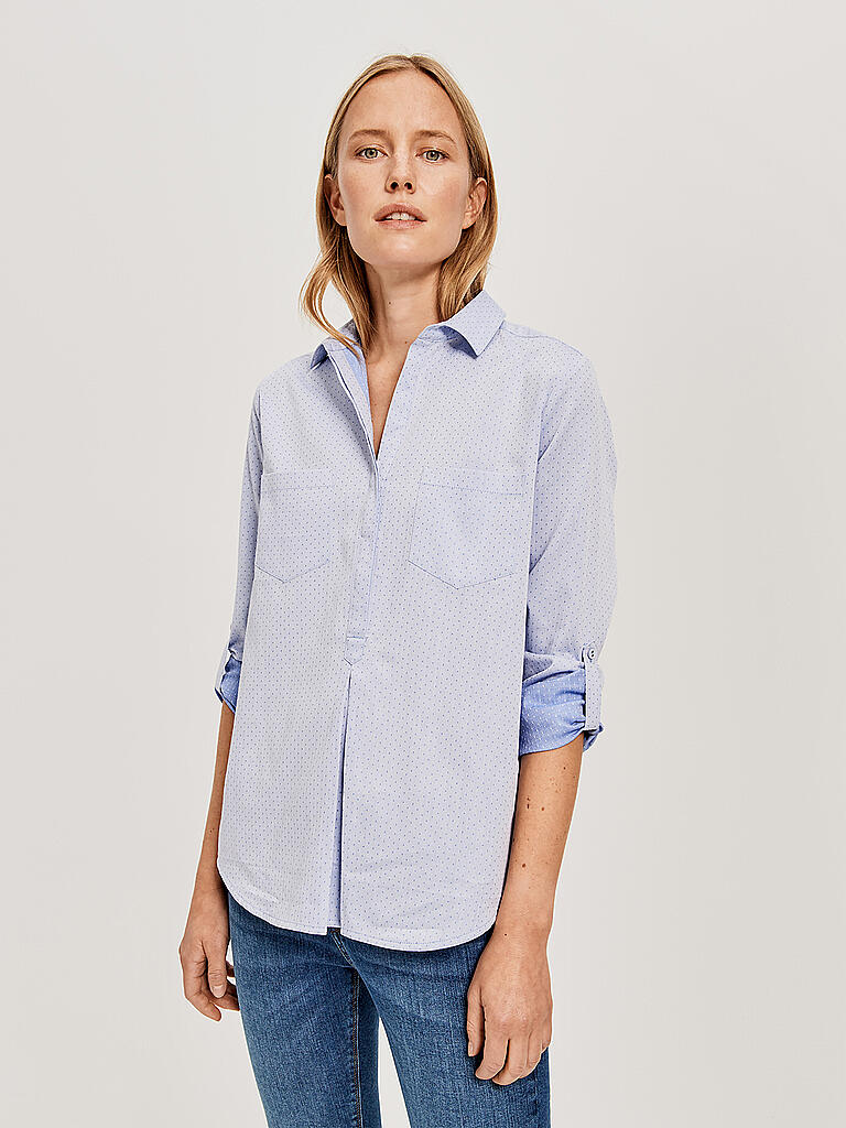 OPUS | Bluse Falenta Dobby | blau