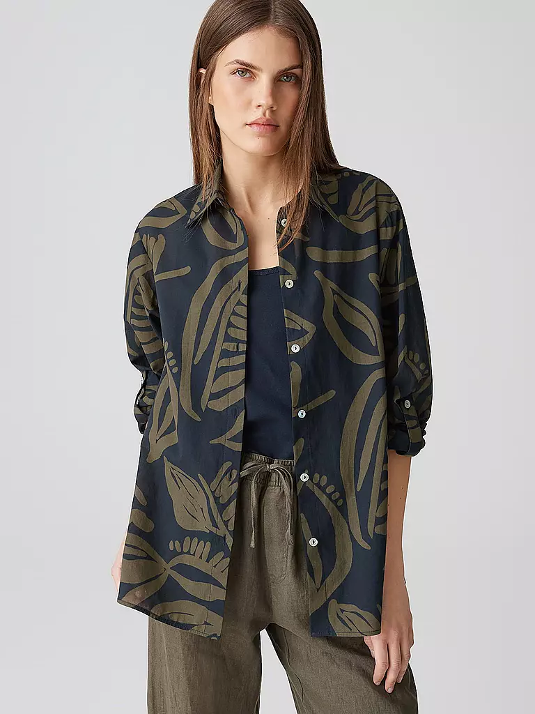 OPUS | Blusenshirt FUMINE TROPICAL | dunkelblau
