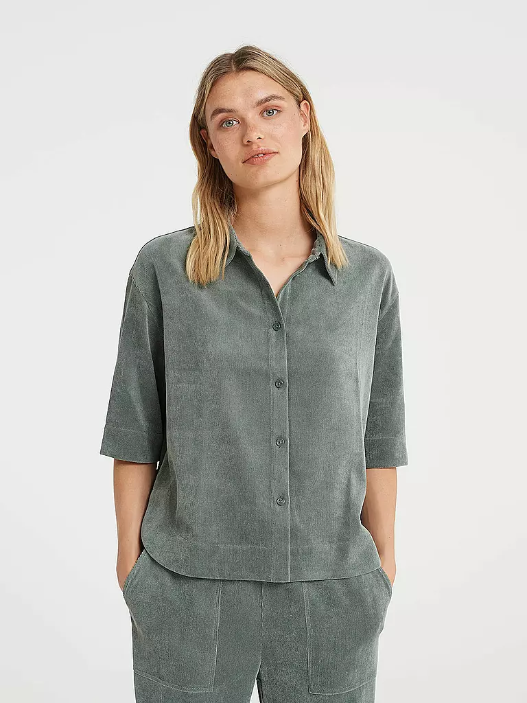 OPUS | Cordbluse FEPPA | dunkelgrün
