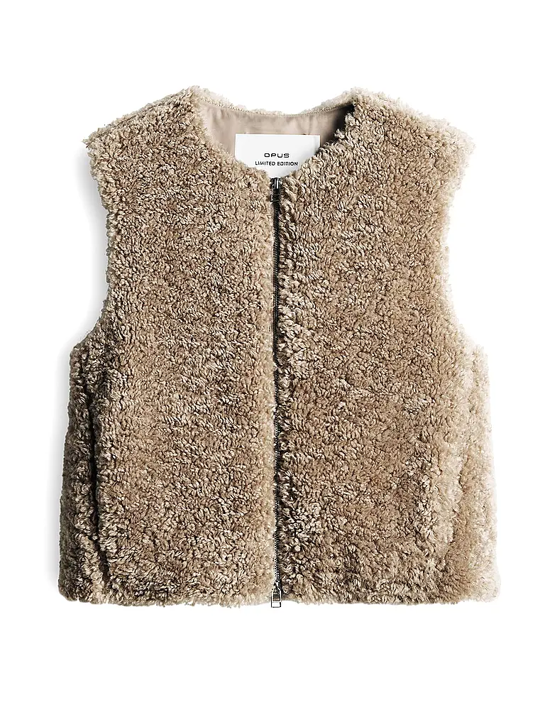 OPUS | Gilet in Felloptik WAHIDA | hellbraun