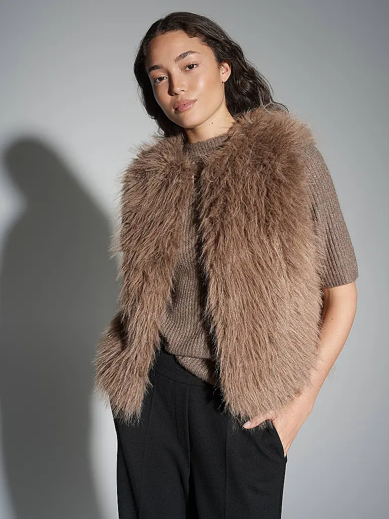 OPUS | Gilet in Felloptik WONDRA | Camel