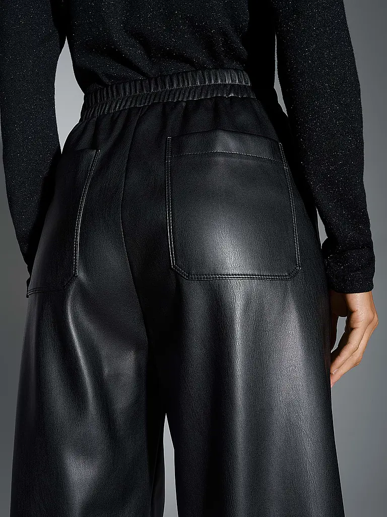 OPUS | Hose in Lederoptik MYHA EDGY | Schwarz