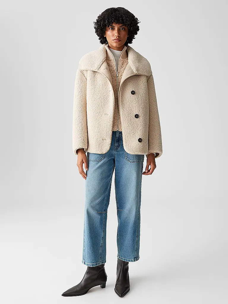 OPUS | Jacke in Felloptik HAFINE | beige