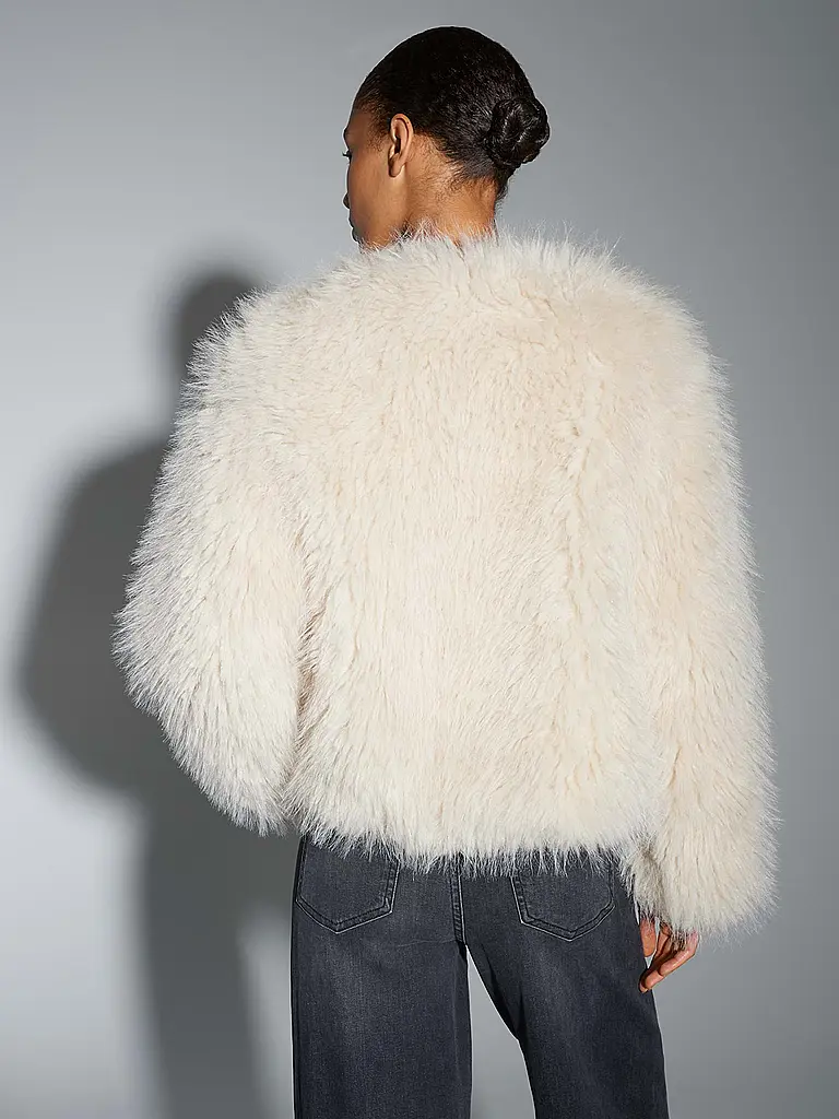 OPUS | Jacke in Felloptik HETI | Beige
