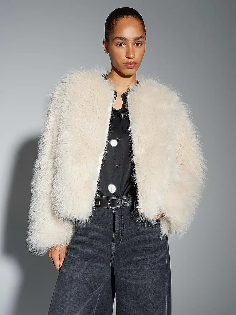 OPUS | Jacke in Felloptik HETI | Beige