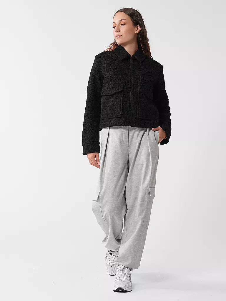 OPUS | Jacke in Felloptik HOLMA | schwarz
