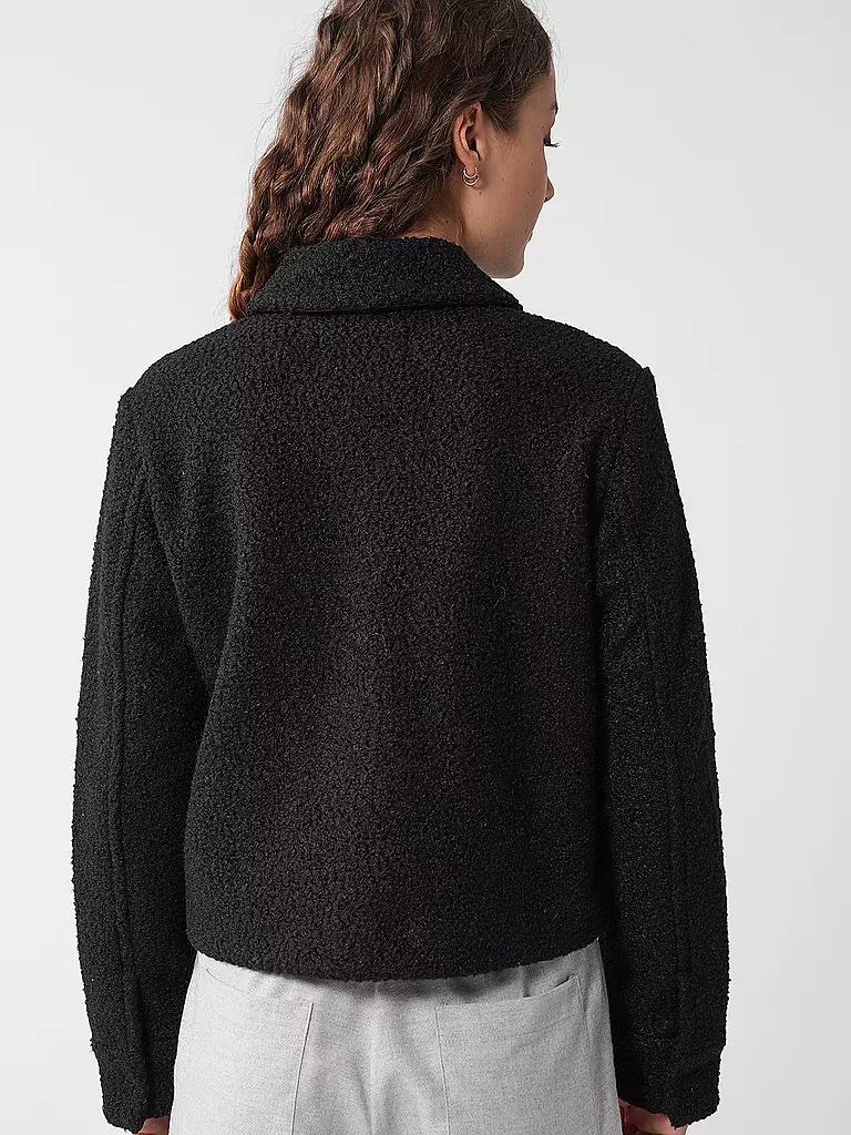 OPUS | Jacke in Felloptik HOLMA | schwarz