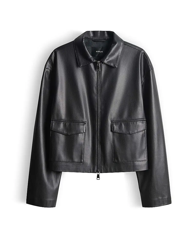 OPUS | Jacke in Lederoptik JOSMICA | Schwarz