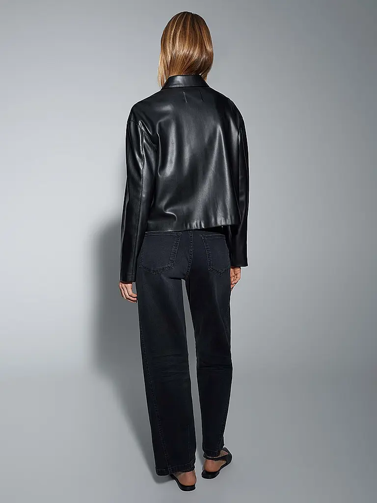 OPUS | Jacke in Lederoptik JOSMICA | Schwarz