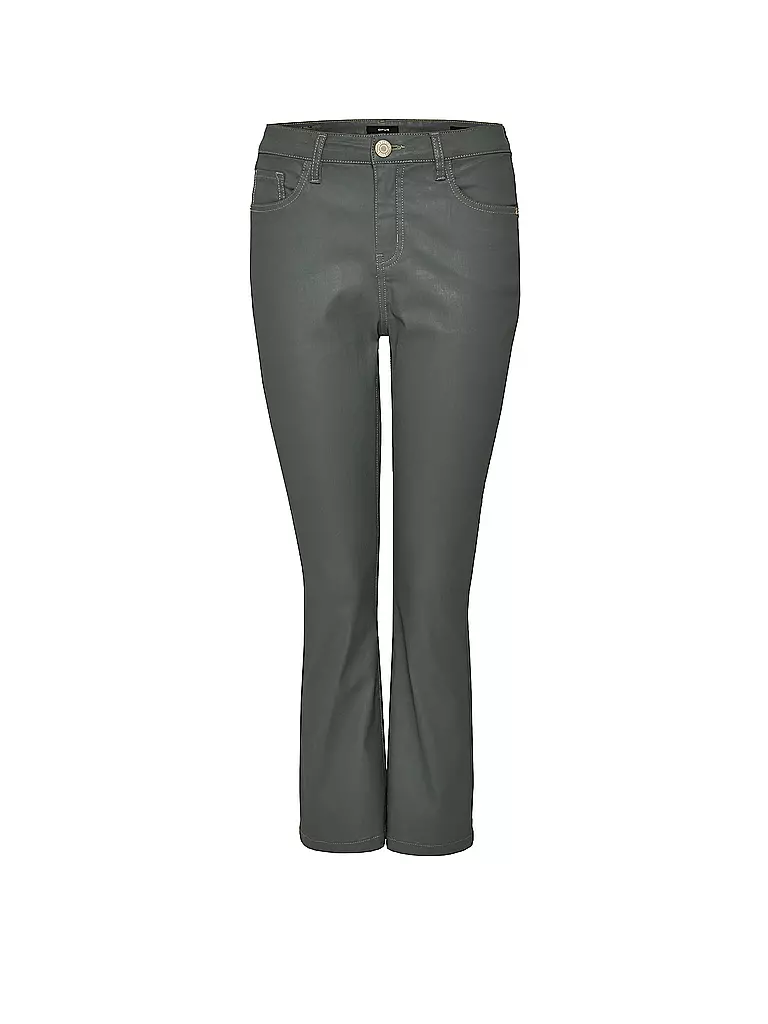 OPUS | Jeans in Lederoptik 7/8 EMEDA | dunkelgrün