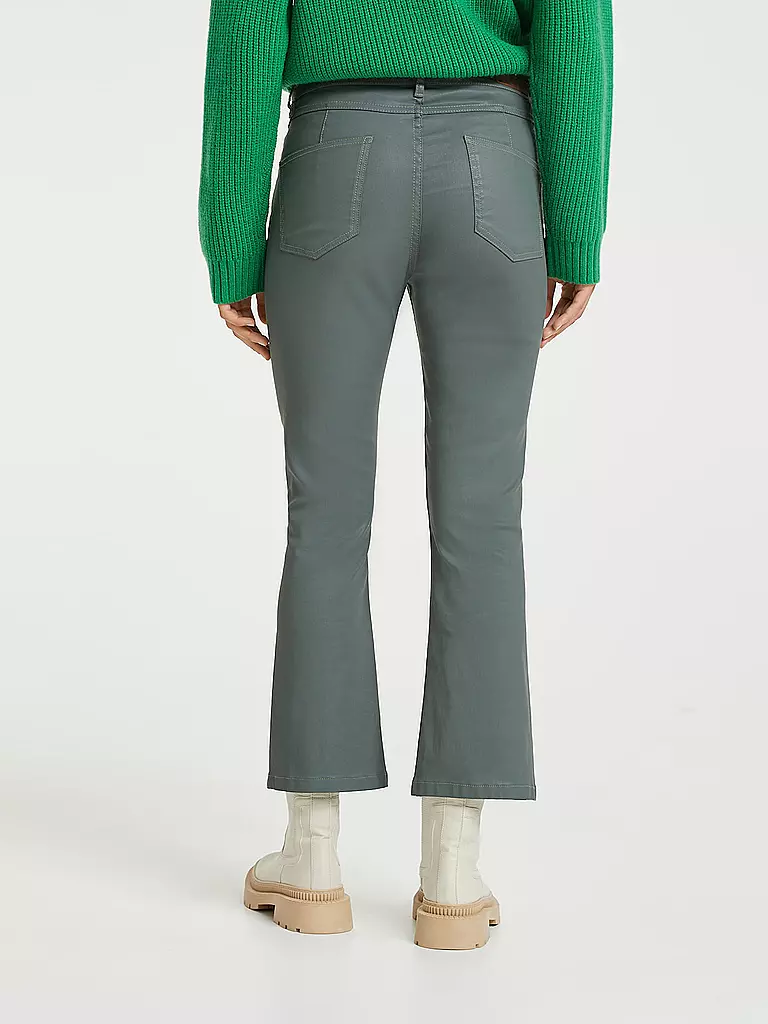 OPUS | Jeans in Lederoptik 7/8 EMEDA | dunkelgrün