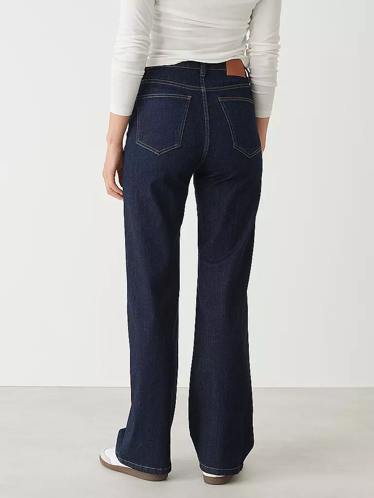 OPUS | Jeans Wide Leg MARLI CRISSCROSS | dunkelblau