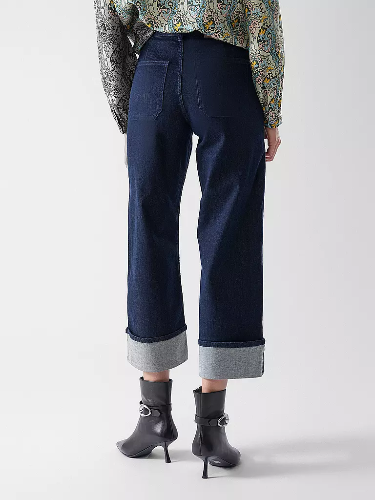 OPUS | Jeans Wide Leg MIVA TURN UP | dunkelblau