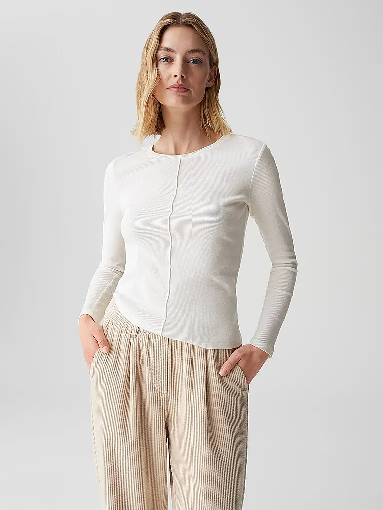 OPUS | Langarmshirt  | weiss
