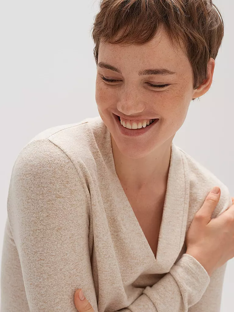 OPUS | Langarmshirt SANINA | beige