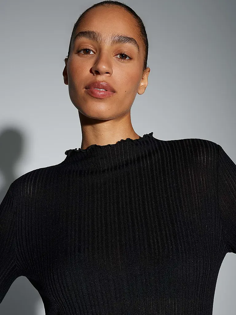 OPUS | Langarmshirt SIVI | schwarz