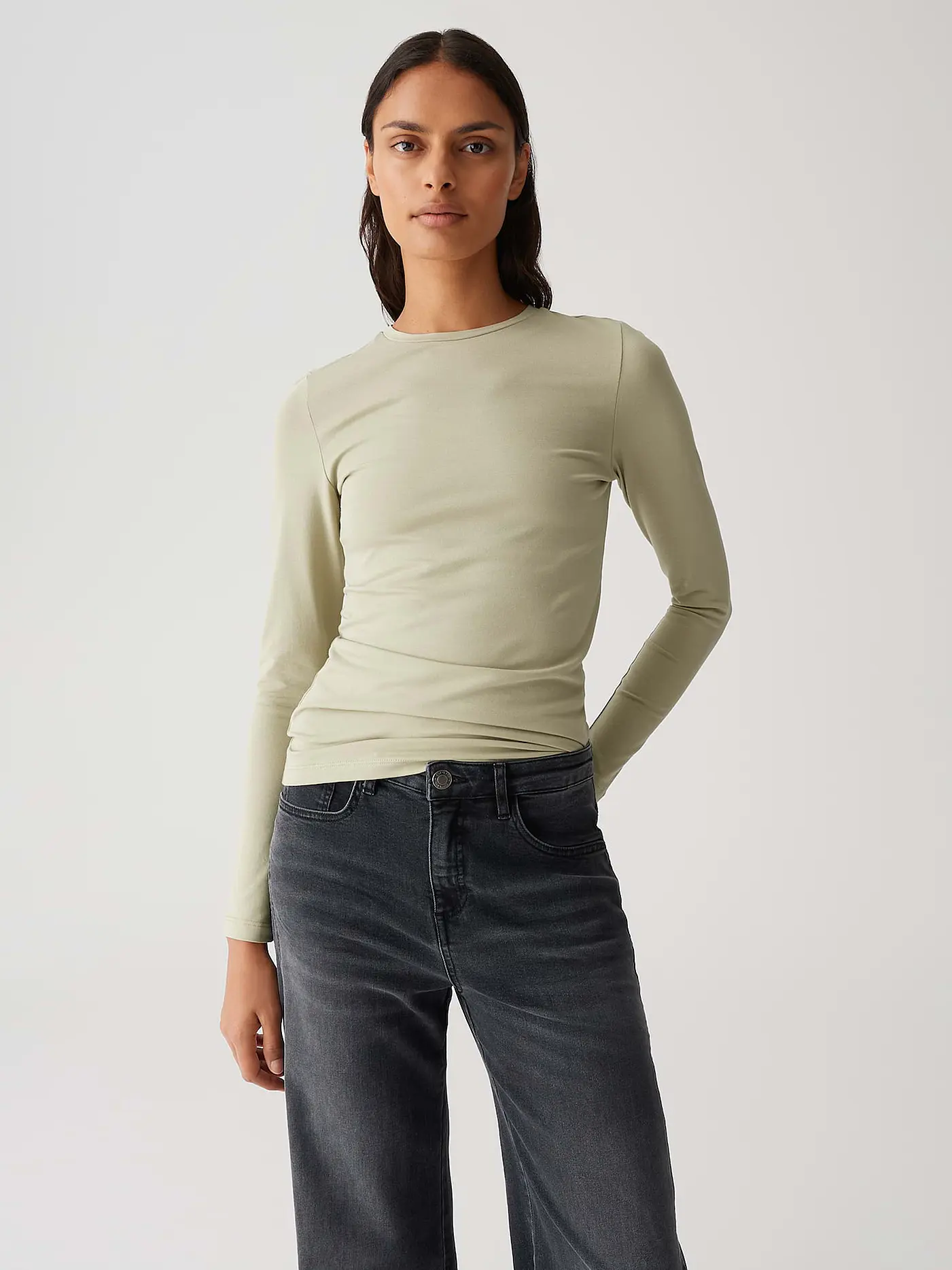 OPUS | Langarmshirt SMILLA | hellgrün