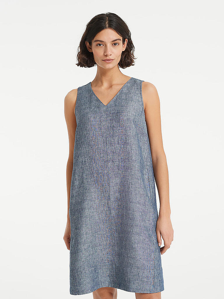 OPUS Leinenkleid Wunja blau