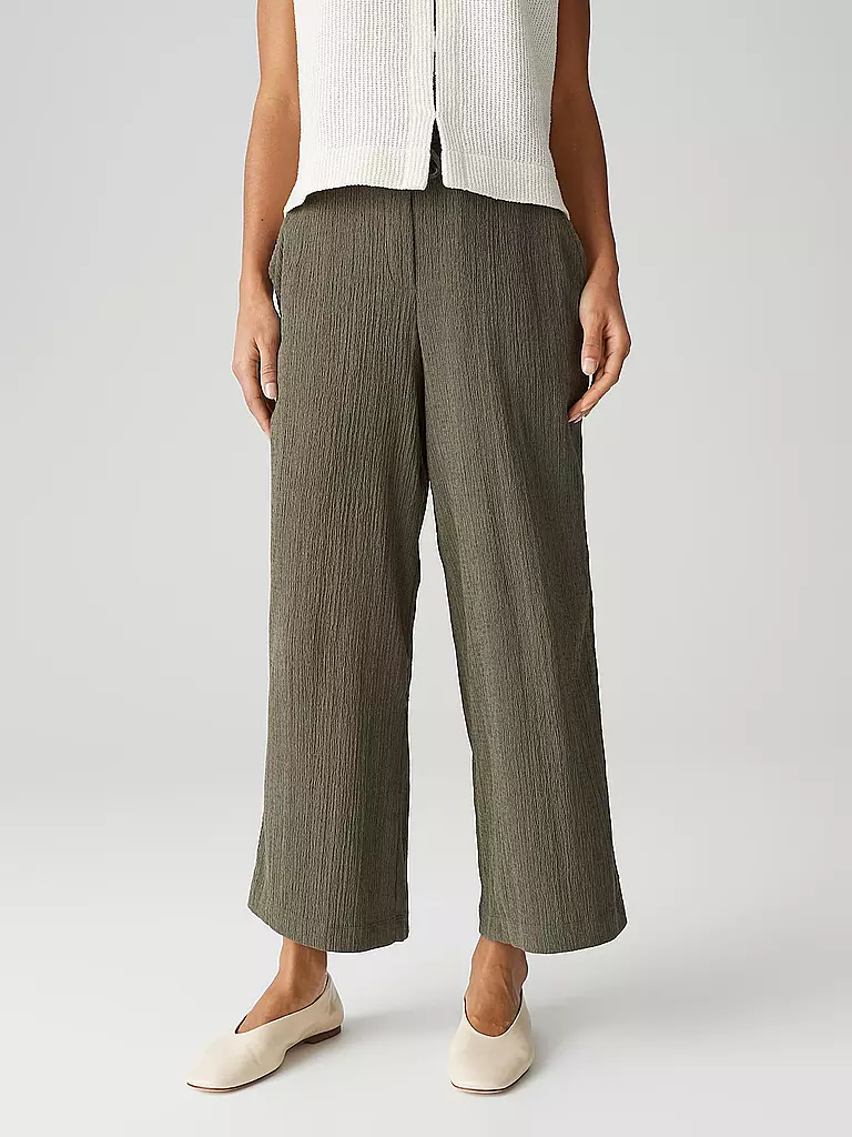 OPUS | Marlenehose MILENI CRINKLE | olive