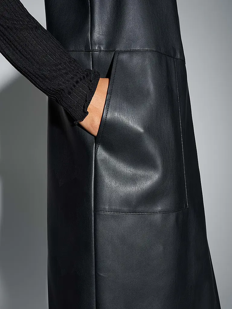 OPUS | Minikleid in Lederoptik WANCY | Schwarz