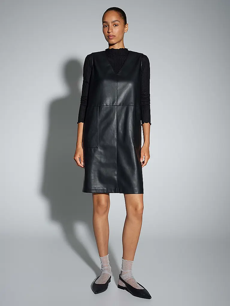 OPUS | Minikleid in Lederoptik WANCY | Schwarz