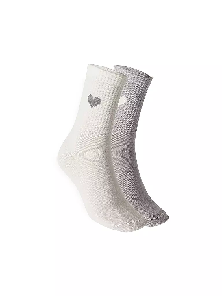OPUS | Socken YENNIS LOVE 2er Pkg. hazy fog melange | creme