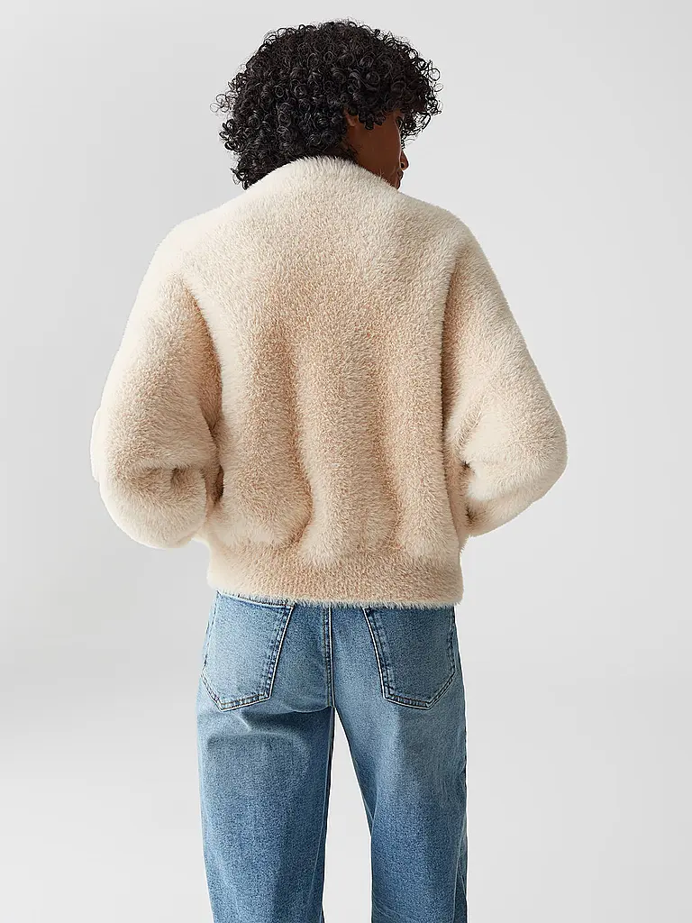 OPUS | Strickjacke in Felloptik DORES | Beige