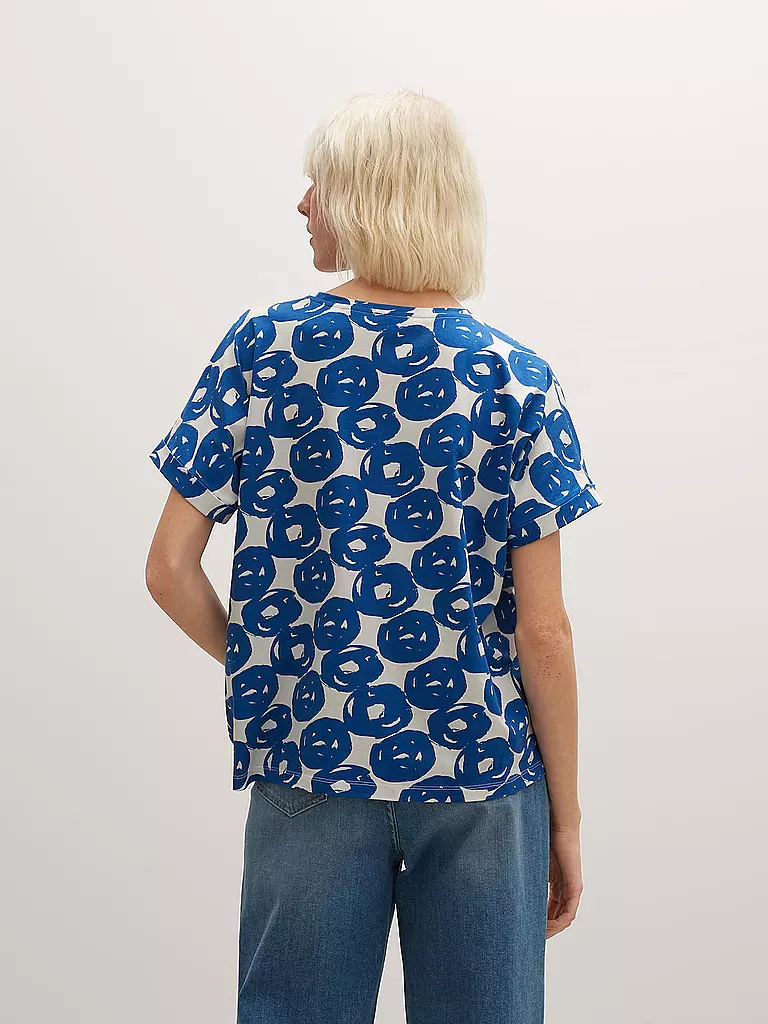 OPUS | T-Shirt SELINE PRINT | blau