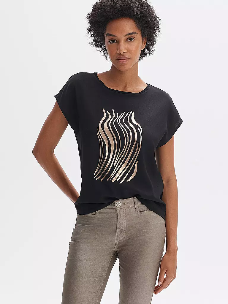 OPUS | T-Shirt SWELONA PRINT | schwarz