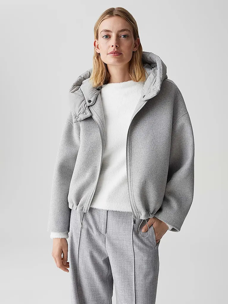 OPUS | Wolljacke HIKONA | hellgrau