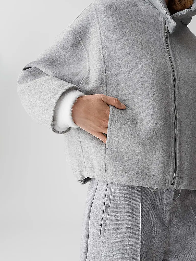 OPUS | Wolljacke HIKONA | hellgrau