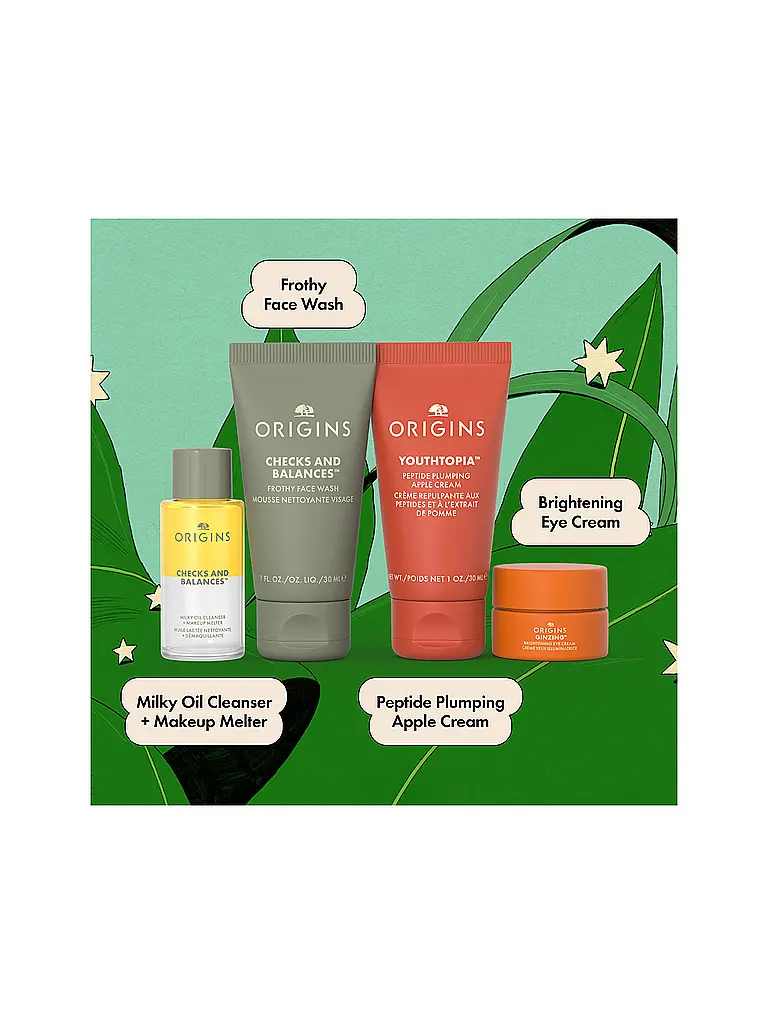 ORIGINS | CLEANSE & GLOW ESSENTIALS Our Most-Loved Skincare Essentials Set 3x30ml / 5ml | 