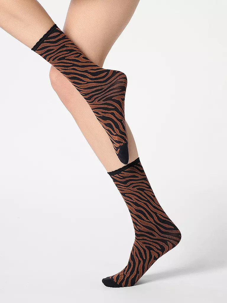 OROBLU | Feinstrumpfsocken SAVAGE black / cacao | olive