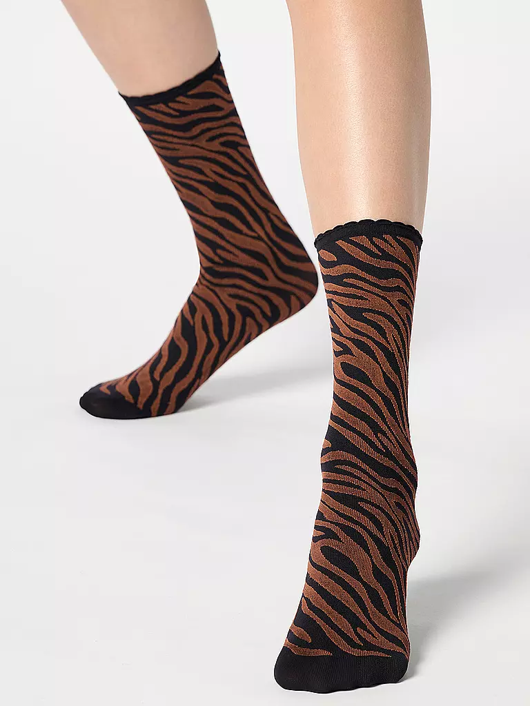 OROBLU | Feinstrumpfsocken SAVAGE black / cacao | olive