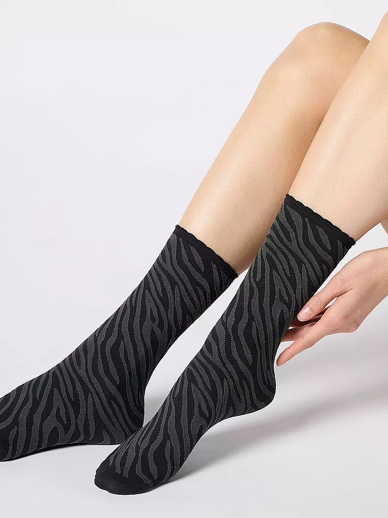 OROBLU | Feinstrumpfsocken SAVAGE black / grey | olive