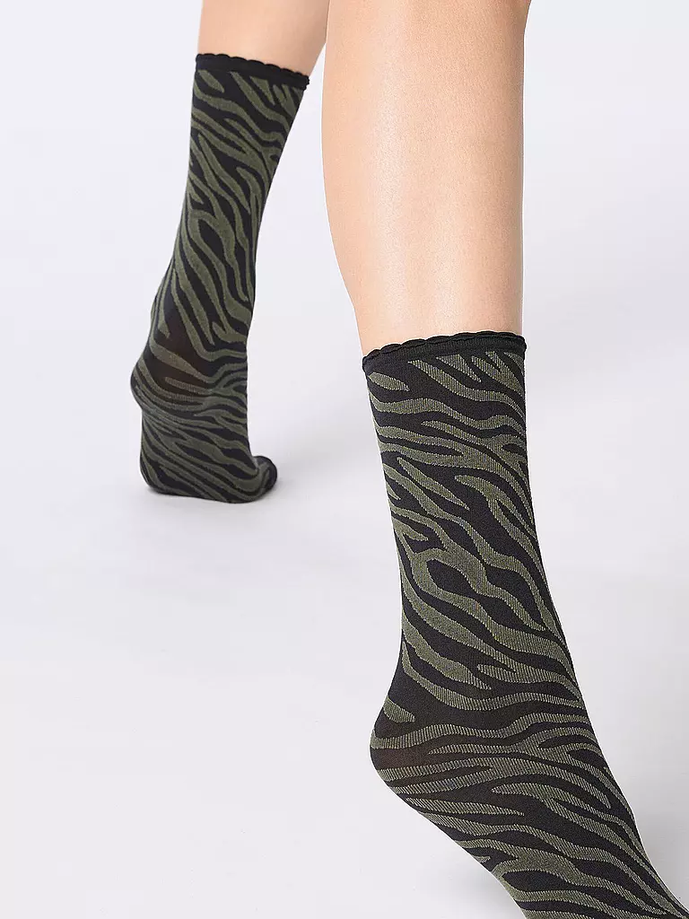 OROBLU | Feinstrumpfsocken SAVAGE black / military | grau