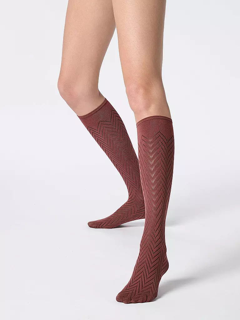 OROBLU | Kniestrümpfe TWEED cacao 3 | dunkelgrün