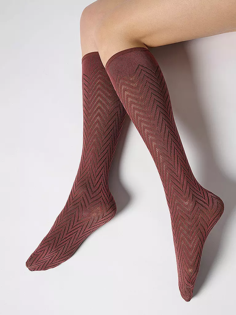 OROBLU | Kniestrümpfe TWEED cacao 3 | dunkelgrün