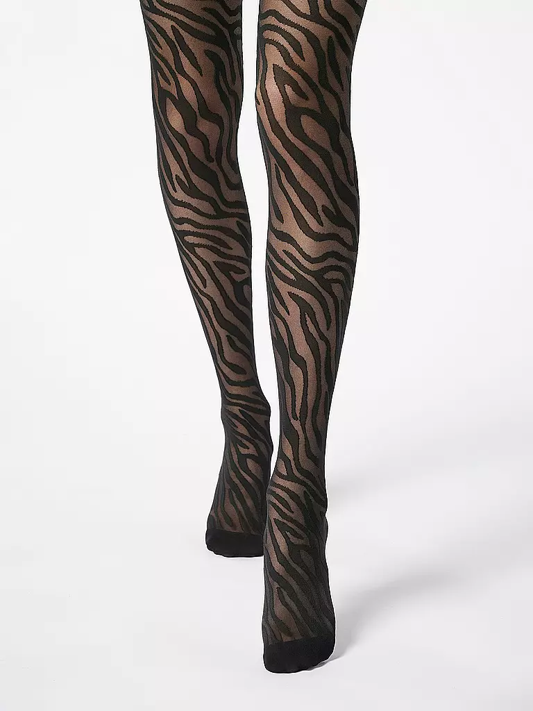 OROBLU | Modestrumpfhose SAVAGE ZEBRA 30 black / black | schwarz
