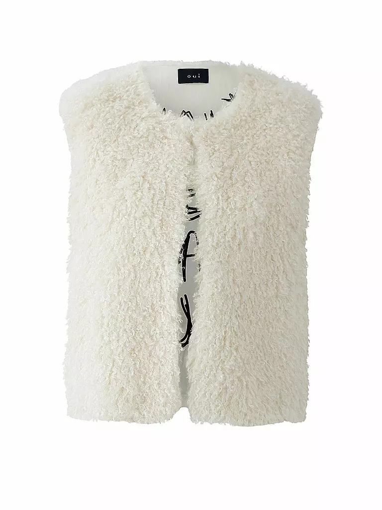 OUÍ | Gilet in Felloptik | creme