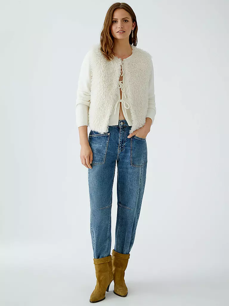OUÍ | Gilet in Felloptik | creme