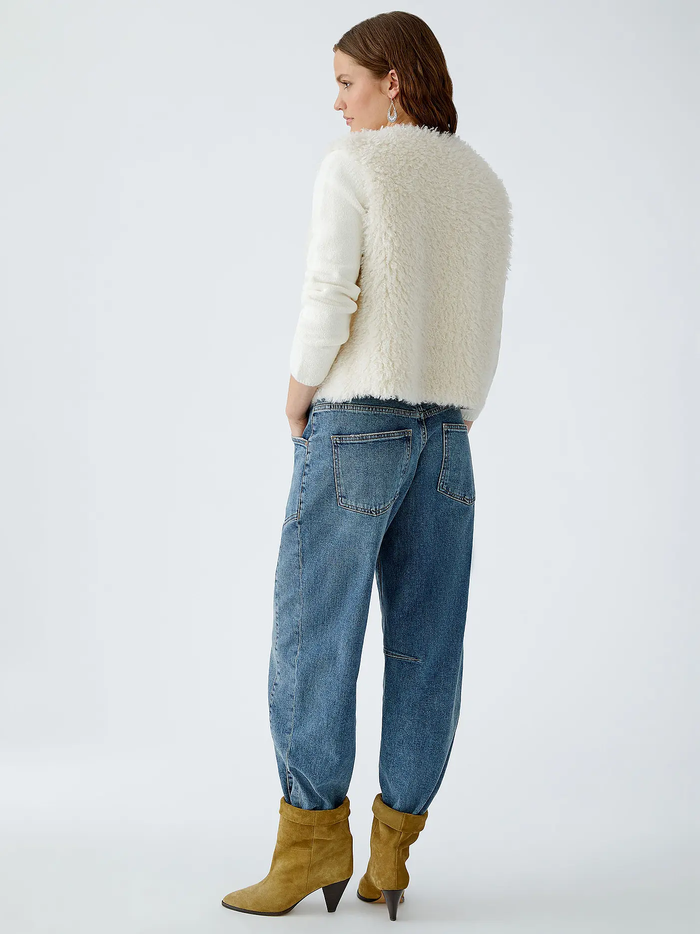 OUÍ | Gilet in Felloptik | creme