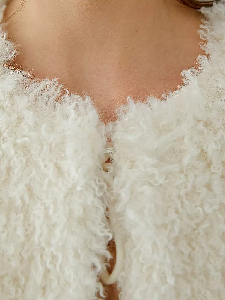 OUÍ | Gilet in Felloptik | creme