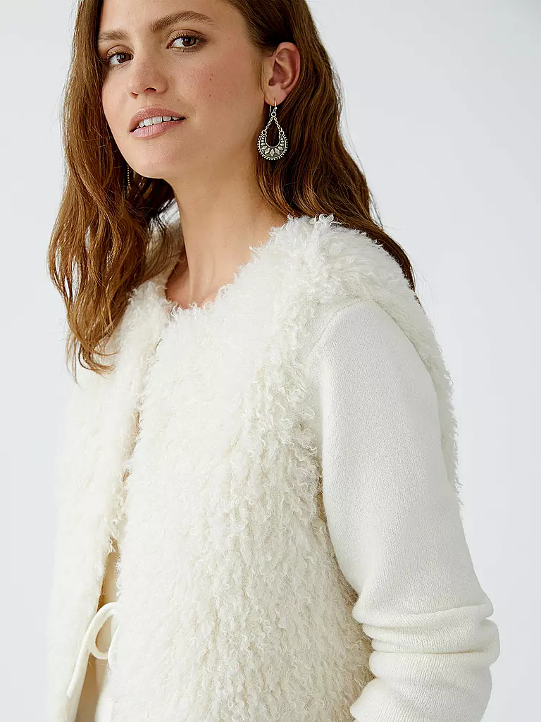 OUÍ | Gilet in Felloptik | creme