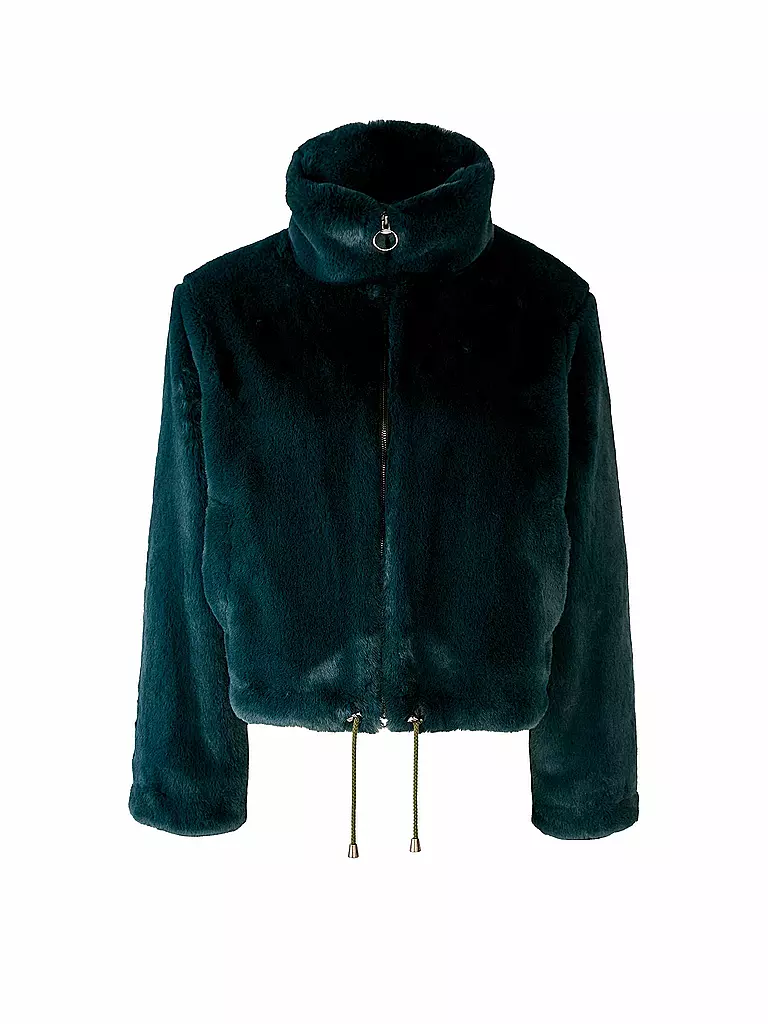 OUÍ | Jacke in Felloptik | dunkelgrün